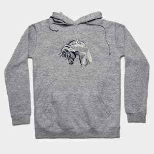 Gray Horse Watercolor Hoodie